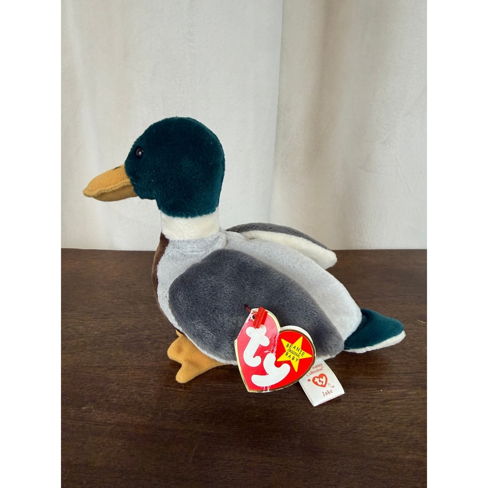 VTG NWT RARE Beanie Baby "Jake" Duck DOB 4-16-97 453 Stamp Errors